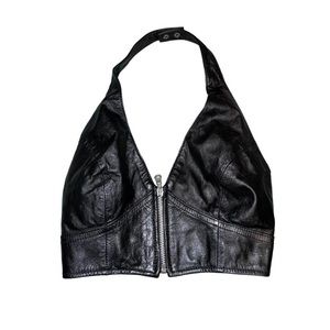 Vintage Wilson’s Leather 90s y2k biker halter top